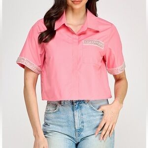 #111 Pink Women's Top with embellishments